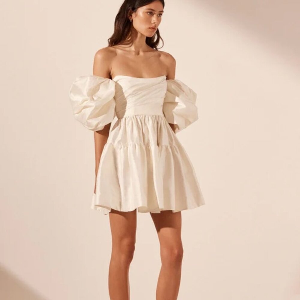 With tags ($980) La lune lucero 100% silk corset mini dress - ivory